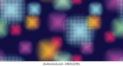 Geometric pattern bright abstract seamless background. fabric tissue endless reversible print. Circular dotted geometric shapes print