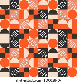 Geometric pattern in bright color blocks.