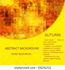 Geometric pattern. Bright mosaic for your design with place for text. Retro triangle background. Vector illustration. EPS 10