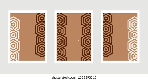 The geometric pattern by hexagon shape . Seamless vector background. with soft color brown