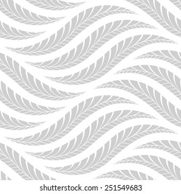 The geometric pattern by leaves. Seamless vector background. Gray and white texture.