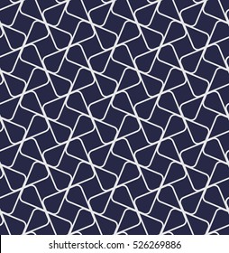 The geometric pattern by lines, stripes. Seamless vector background. Dark blue texture.