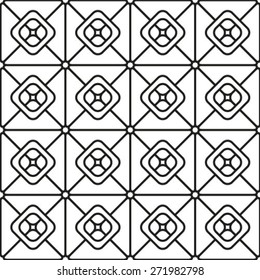 The geometric pattern by rhombuses. Seamless vector background. Black and white texture