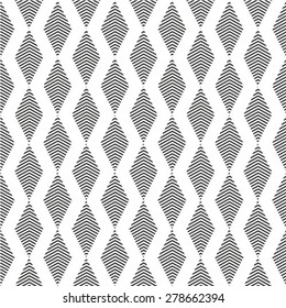 The geometric pattern by rhombuses. Seamless vector background. Black and white texture