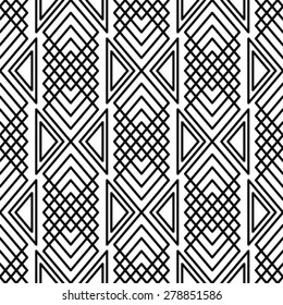 The geometric pattern by rhombuses. Seamless vector background. Black and white texture