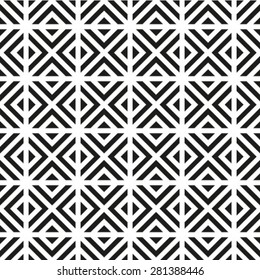 The geometric pattern by rhombuses. Seamless vector background. Black and white texture