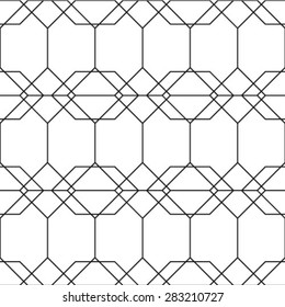 The geometric pattern by rhombuses. Seamless vector background. Black and white texture