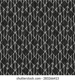 The geometric pattern by rhombuses. Seamless vector background. Black and white texture