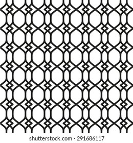 The geometric pattern by rhombuses. Seamless vector background. Black and white texture