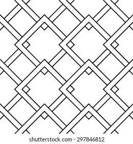 The geometric pattern by rhombuses. Seamless vector background. Black and white texture