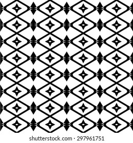 The geometric pattern by rhombuses. Seamless vector background. Black and white texture