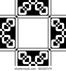 The geometric pattern by rhombuses. Seamless vector background. Black and white texture