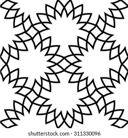 The geometric pattern by rhombuses. Seamless vector background. Black and white texture