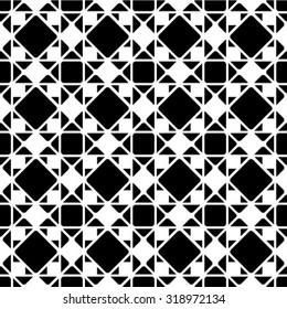 The geometric pattern by rhombuses. Seamless vector background. Black and white texture