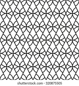 The geometric pattern by rhombuses. Seamless vector background. Black and white texture