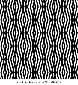 The geometric pattern by rhombuses. Seamless vector background. Black and white texture