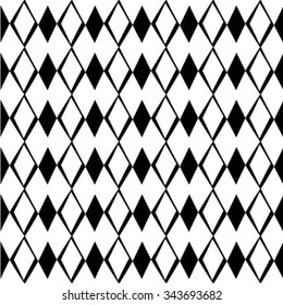 The geometric pattern by rhombuses. Seamless vector background. Black and white texture