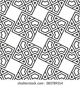 The geometric pattern by rhombuses. Seamless vector background. Black and white texture