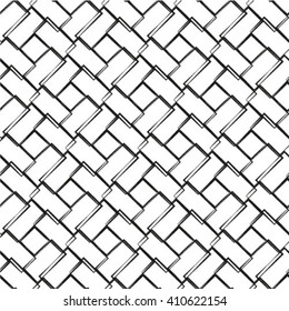 The geometric pattern by rhombuses. Seamless vector background. Black and white texture