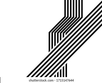 The geometric pattern by stripes . Black white vector background. Black and white texture. Graphic modern pattern.
