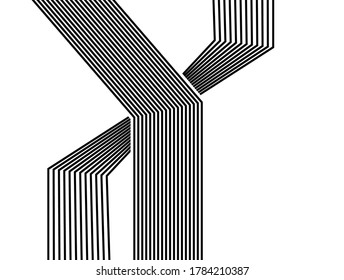 El patrón geométrico por rayas. Fondo vectorial blanco negro. Textura en blanco y negro. Patrón gráfico moderno.
