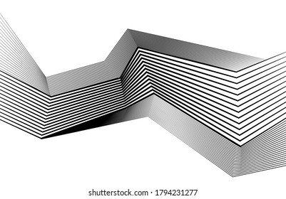El patrón geométrico por rayas. Fondo vectorial blanco negro. Textura en blanco y negro. Patrón gráfico moderno.
