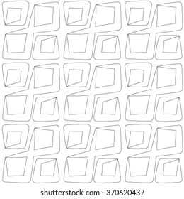 The geometric pattern by stripes, lines, rhombuses. Seamless vector background. Black and white texture