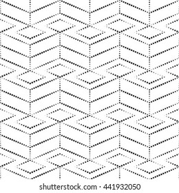 The geometric pattern by stripes, lines, rhombuses. Seamless vector background. Gray and white texture