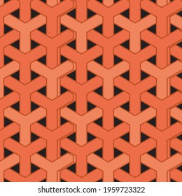 The geometric pattern by stripes . Seamless vector background. Black texture.red color..eps