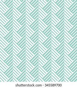 The geometric pattern by stripes . Seamless vector background. Green and white texture