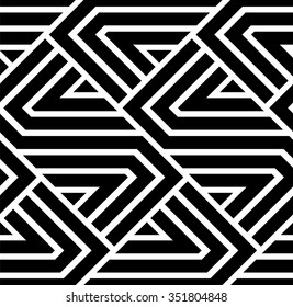 The geometric pattern by stripes . Seamless vector background. Black texture.