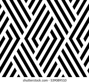 The geometric pattern by stripes . Seamless vector background.  Black and white texture. Graphic modern pattern