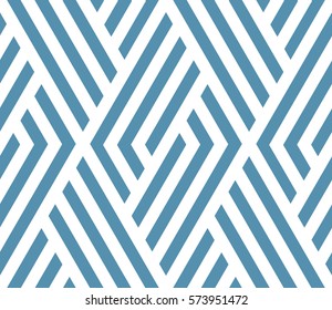 The geometric pattern by stripes . Seamless vector background.  Blue and white texture. Graphic modern pattern