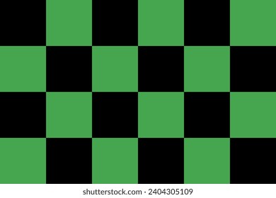 Geometric pattern in cage, green and black. Abstract vector background for tiles. Seamless chess background. Simple mosaic.