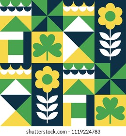 Geometric pattern. Card in scandinavian style. Vector illustration.
