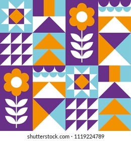 Geometric pattern. Card in scandinavian style. Vector illustration.