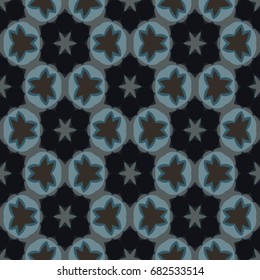 Geometric pattern for ceramic tile, surface design, textiles, printing, wallpaper.The endless texture with abstract stars.