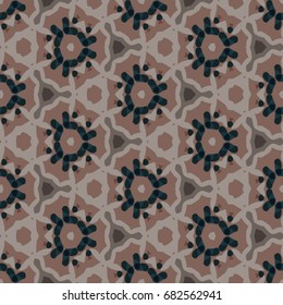 Geometric pattern for ceramic tile, surface design, textiles, printing, wallpaper.The endless texture with abstract stars.