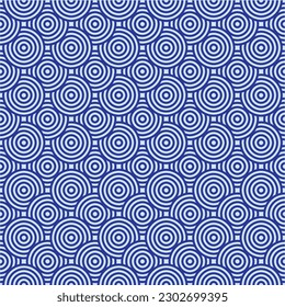 Geometric Pattern with circle, blue color.