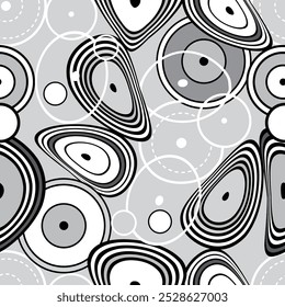 Padrão geométrico. elipse de círculo Ilustração de vetor abstrata sem costura.