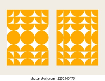 Patrón geométrico de los círculos, portada para cuadernillo al estilo bauhaus. Fondo vectorial, afiche abstracto