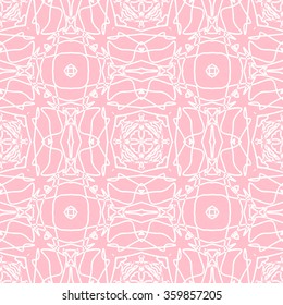 The geometric pattern with circles and lines. Seamless background. Pink and white ornament