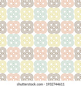 Geometric pattern of circles on a white background. Simple geo pattern.