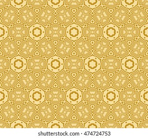 geometric pattern of circles and ovals. Seamless vector illustration. for the design, printing, presentations, wallpapers. gold color