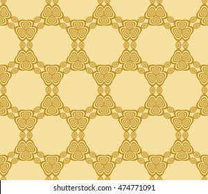 geometric pattern of circles and ovals. Seamless vector illustration. for the design, printing, presentations, wallpapers. gold color