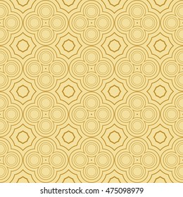 geometric pattern of circles and ovals. Seamless vector illustration. for the design, printing, presentations, wallpapers. gold color