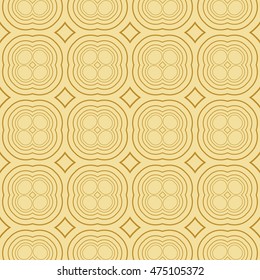 geometric pattern of circles and ovals. Seamless vector illustration. for the design, printing, presentations, wallpapers. gold color