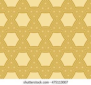 geometric pattern of circles and ovals. Seamless vector illustration. for the design, printing, presentations, wallpapers. gold color