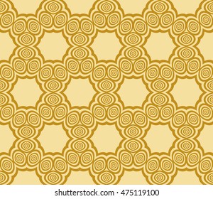 geometric pattern of circles and ovals. Seamless vector illustration. for the design, printing, presentations, wallpapers. gold color