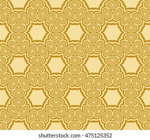 geometric pattern of circles and ovals. Seamless vector illustration. for the design, printing, presentations, wallpapers. gold color